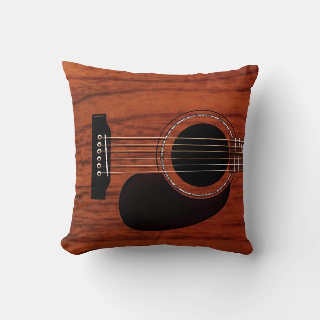 Coussin Guitare acoustique supérieure d'acajou (Recto)