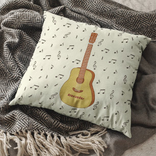 Coussin Guitare Avec Notes De Musique Personnalisées