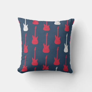 Coussin Guitare électrique classique grunge à pois rouge b