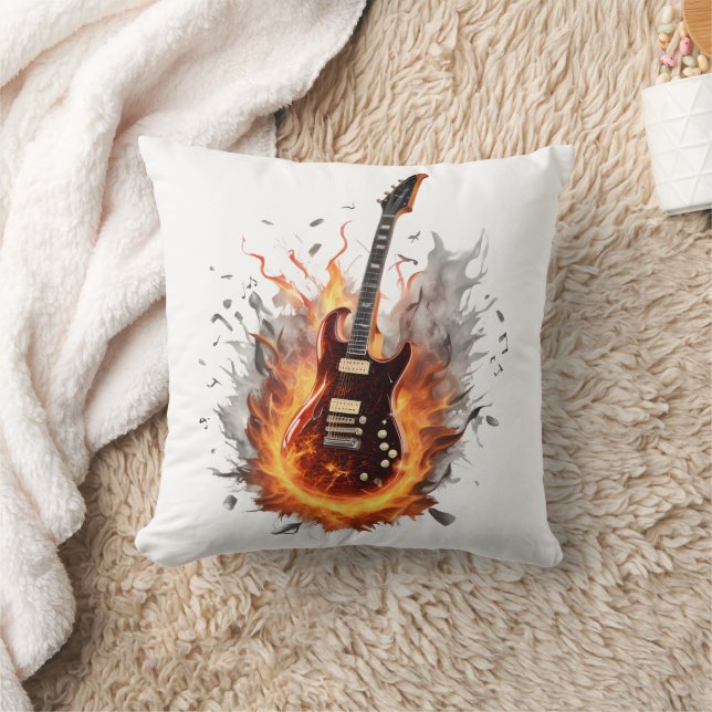 Coussin Guitare électrique fière la nuit (Couverture)