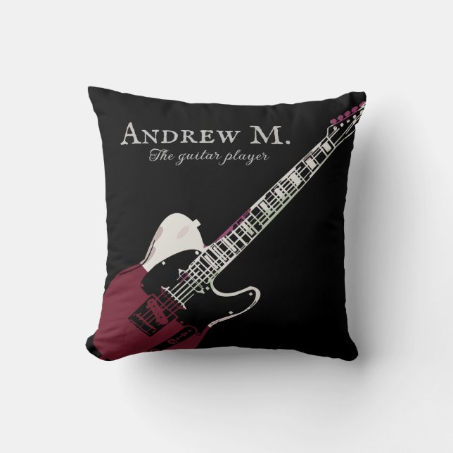 Coussin Guitare électrique personnalisée / guitariste Thro (Recto)