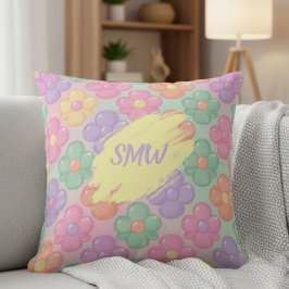Coussin Gummy Candy Floral Personalized Throw Pillow