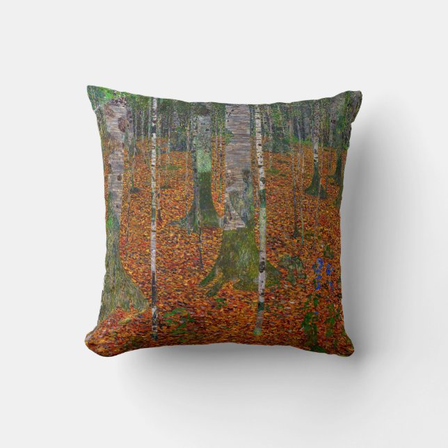 Coussin Gustav Klimt - Bois de bouleau (Recto)