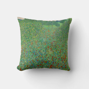 Coussin Gustav Klimt - Champ de coquelicots