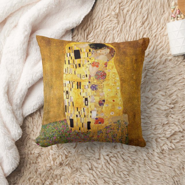 Coussin Gustav Klimt La Peinture Classique Du Kiss (Couverture)