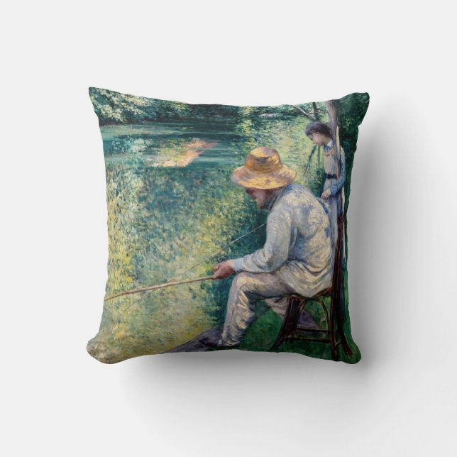 Coussin Gustave Caillebotte - Pêche à la ligne (Recto)
