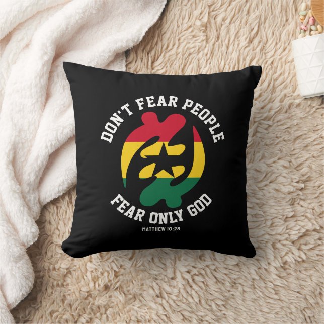 Coussin Gye Nyame Adinkra Christian Ghana PEUR SEULEMENT D (Couverture)