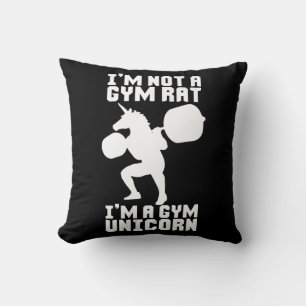 Coussin Gym Rat vs Gym Unicorn - Drôle Inspiration d'entra