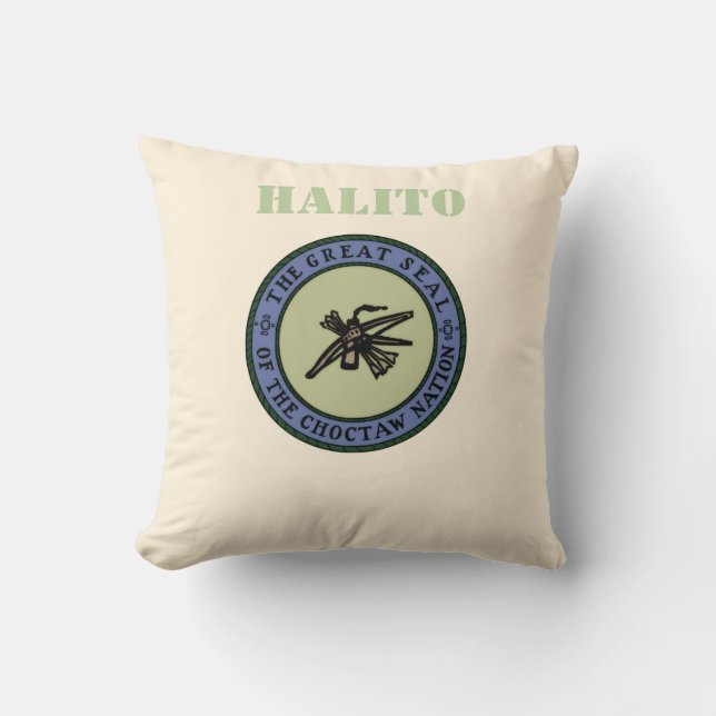 Coussin Halito Great Seal of the Choctaw Nation (Recto)