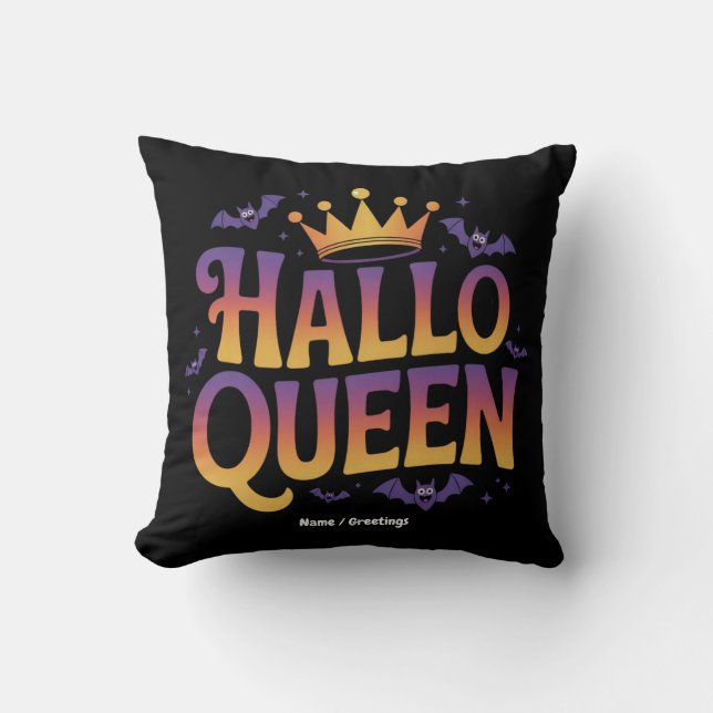 Coussin Halloqueen chauve femmes costume Couronne Votre Éf (Recto)