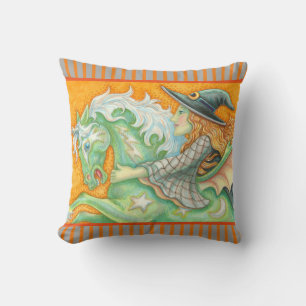 Coussin HALLOUE EVE WITCH ET HORSE JETTE PILLOW Grey
