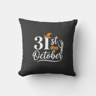 Coussin Halloween 31 octobre Citrouille Sorcière Chapeau D