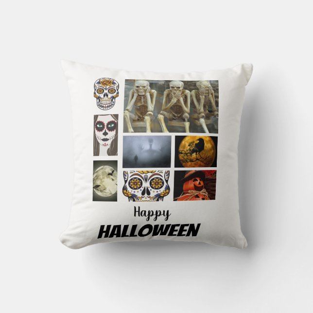 Coussin Halloween 8 Photo Collage personnalisé (Recto)