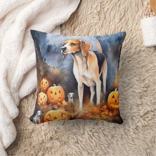 Coussin Halloween Anglais Foxhound Avec Citrouille