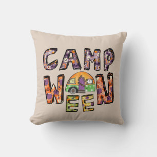 Coussin Halloween Camping   Jeu de mots