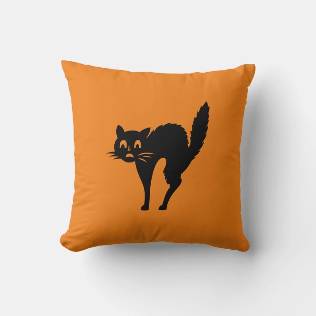 Coussin Halloween chat noir (Recto)