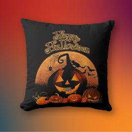 Coussin Halloween Citrouilles éffrayants