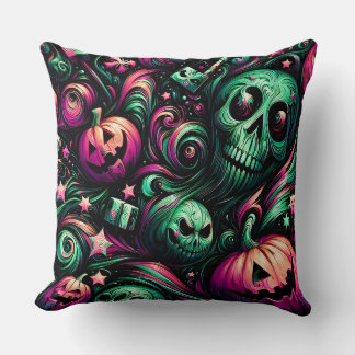 Coussin HALLOWEEN ~ CRÂNES ~ Dents effrayantes, citrouille