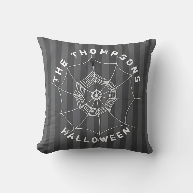 Coussin Halloween Éffrayant effrayant mignon araignée Web (Recto)