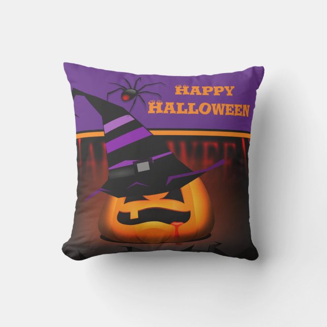 Coussin Halloween éffrayant Jack O' Lantern (Recto)