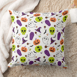 Coussin Halloween éffrayant mignon zombies motifs crânes s