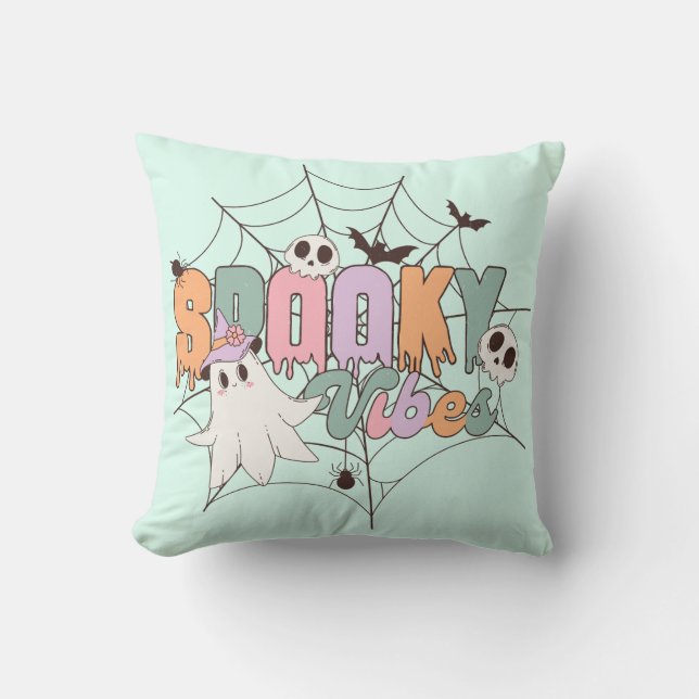 Coussin Halloween éffrayant Vibes (Recto)