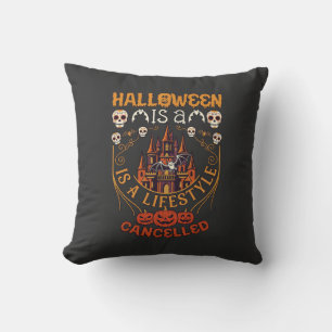Coussin Halloween Est Lifestyle Annulé Château Crânes Pomp