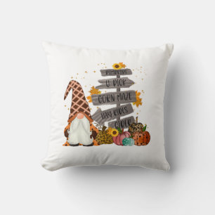 Coussin Halloween Gnomes, Automne, Citrouille, Hayrides