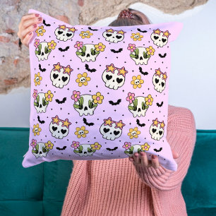 Coussin Halloween gothique rose