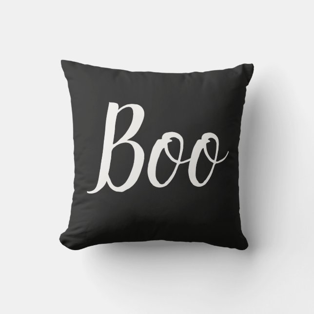 Coussin Halloween huent le carreau extérieur blanc noir (Recto)