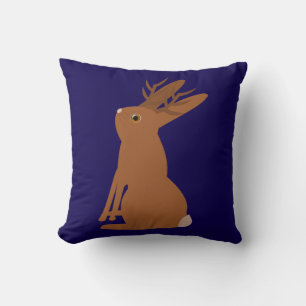 Coussin Halloween Jackalope Trace ou traitement double fac