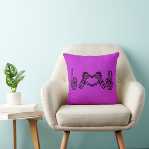 Coussin Halloween Langue des signes main I Coeur Paix
