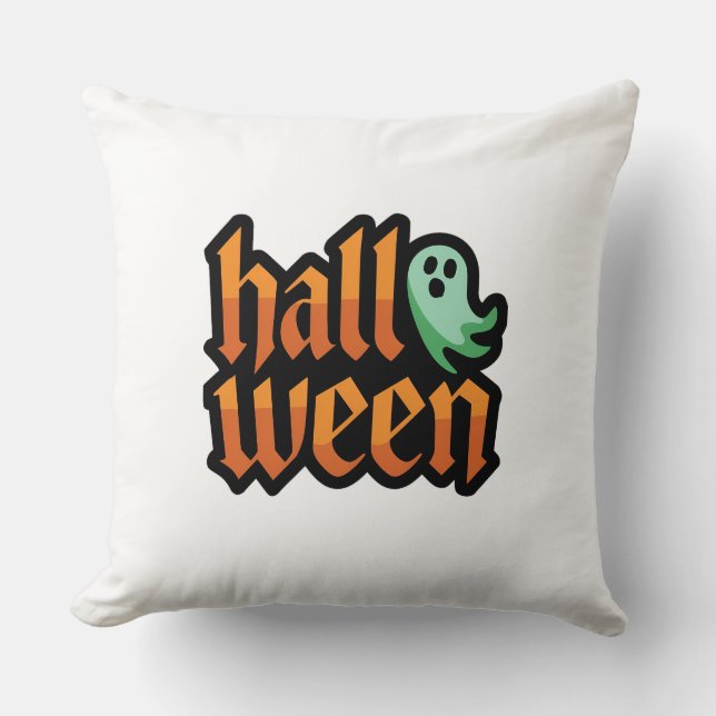 Coussin Halloween L'Oreiller Vert Fantôme (Recto)