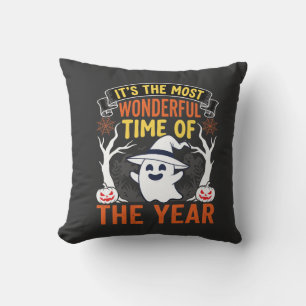Coussin Halloween Merveilleux Moment Fantôme et Citrouille