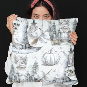 Coussin Halloween minimaliste avec aquarelle