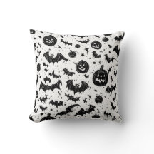 Halloween Noir Blanc Citrouille Chauve-Souris Dess