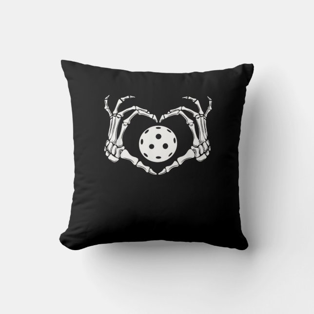 Coussin Halloween Pickle Skeleton Mains de coeur (Recto)