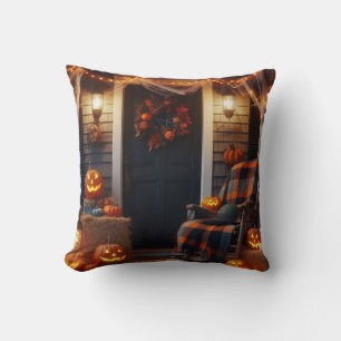 Coussin Halloween Porch & Spider Webs