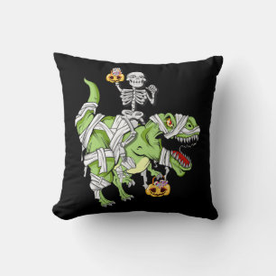 Coussin Halloween Skeleton Mummy Dinosaur T rex Fun Hallow