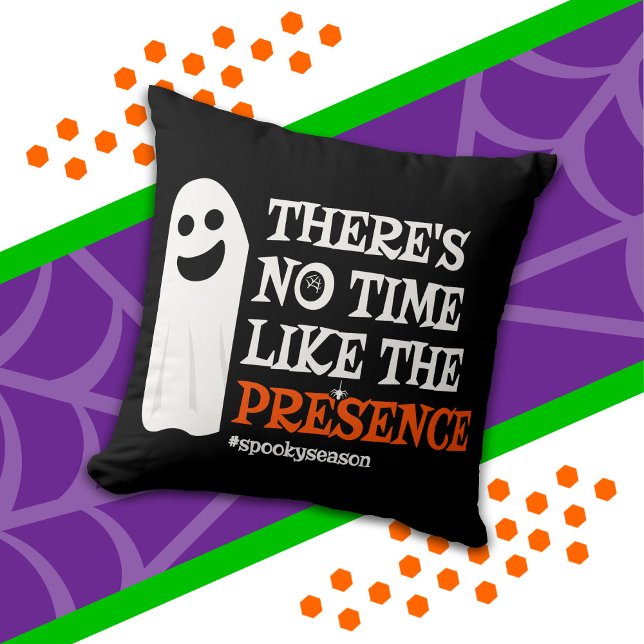 Coussin Halloween Spirit Happy Ghost Funny Halloween (Créateur téléchargé)