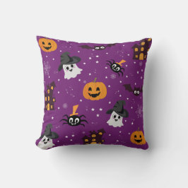 Coussin Halloween thème violet transparent motif