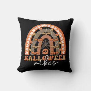 Coussin Halloween Vibes Boho Rainbow Automne Éffrayant