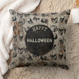 Coussin Halloween Vintages crânes déprimés