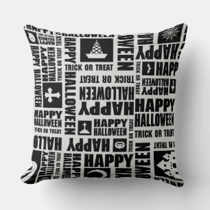 Coussin Halloween Whimsical Cool Funny Noir