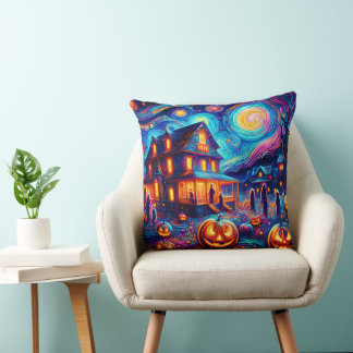 Coussin Halloween Whimsy : Un hommage nocturne étoilé