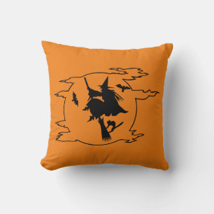 Coussin Halloween Wich et balai