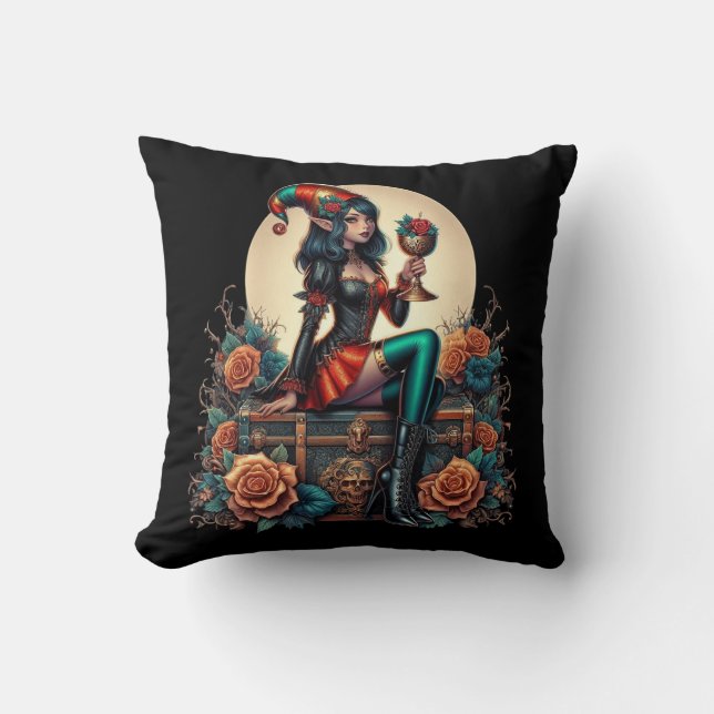 Coussin Hallowmas d'Imaginaire de fée gothique de Goblinco (Recto)