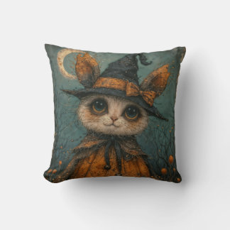 Coussin Hallwenn, adorable, effrayant, lapin, sorcière