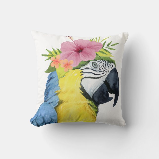 Coussin Halo tropical - Perroquet (Recto)