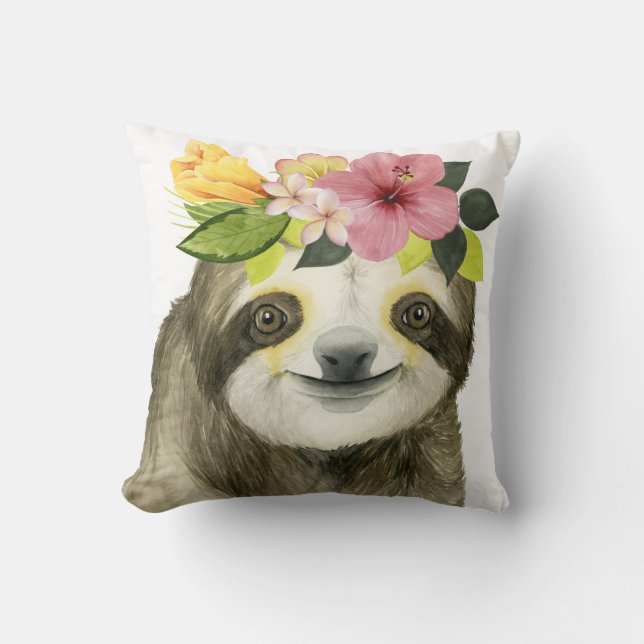 Coussin Halo tropical | Sweet Sloth (Recto)